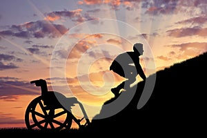 Silhouette of disabled person