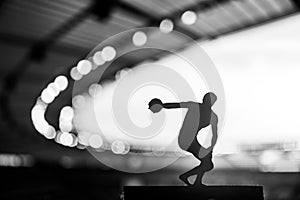 Silhouette of Discus Thrower, Focused and Determined in Mesmerizing Evening Photo for Summer Games i