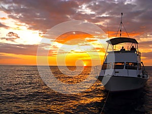 Silhouette Dive Boat in Hawaii
