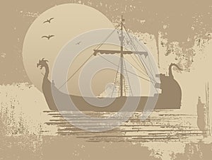 Silhouette of the dragon ship