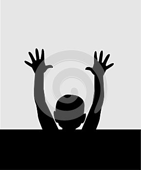 Silhouette of a drowning child