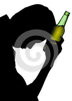 Silhouette of drunk man