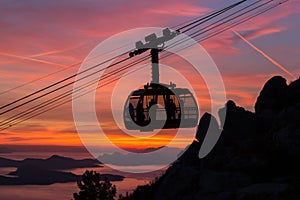 Silhouette of the Dubrovnik cable car