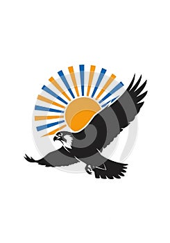 Silhouette of an eagle in flight,