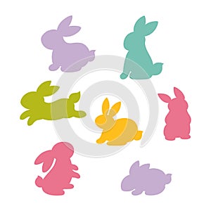 Silhouette of Easter Bunny. Vector illustration