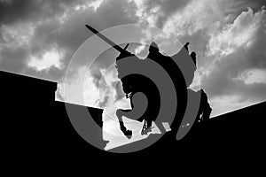 Silhouette of El Cid Campeador in Burgos photo