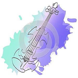 Silhouette of an electronic violin on a gradient background