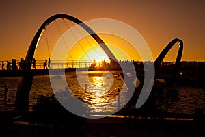 Silhouette of Elizabeth Quay bridge