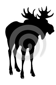 Silhouette of elk isolate