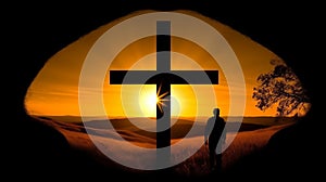 The Silhouette of Faith Christien Cross Symbol