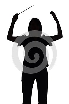 Silhouette of female conductor