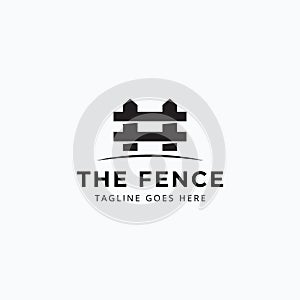 Silhouette fence logo vector illustration design