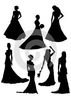 Silhouette of fiancee photo