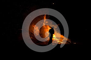 Silhouette of fireman