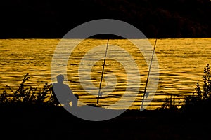 Silhouette Of Fisherman