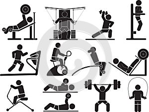 Silhouette Fitness icons