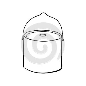 Silhouette flat icon, simple vector design with shadow. camp cauldron sketch style