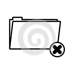 Silhouette folder symbol to erased files vector illustration