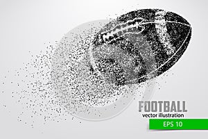 Silhouette of a football ball from particle. photo
