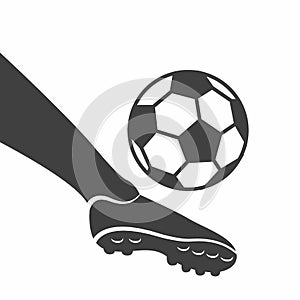 Silhouette football kick shoot design