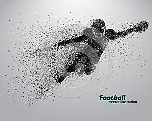 Silhouette of a football player from particle. Rugby. American footballer photo