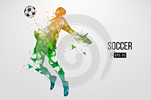 Silhouette of a football player from particles. Vector illustration