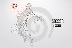 Silhouette of a football player from particles. Vector illustration