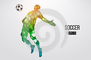 Silhouette of a football player from particles. Vector illustration