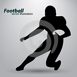 Silhouette of a football player. Rugby. American footballer