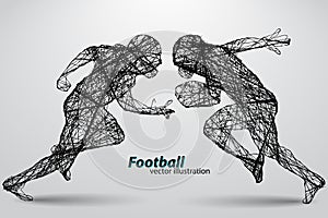 silhouette of a football player. Rugby. American footballer