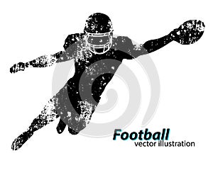 silhouette of a football player. Rugby. American footballer