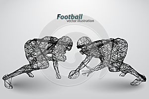 silhouette of a football player. Rugby. American footballer