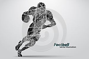 silhouette of a football player. Rugby. American footballer