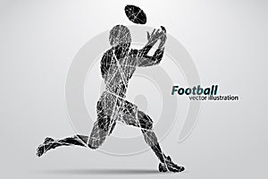 silhouette of a football player. Rugby. American footballer