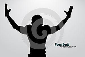 silhouette of a football player. Rugby. American footballer