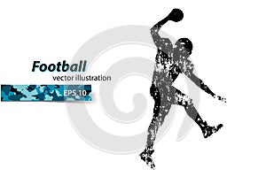 silhouette of a football player. Rugby. American footballer