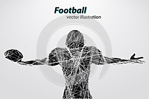 silhouette of a football player. Rugby. American footballer