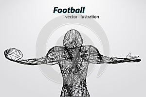 silhouette of a football player. Rugby. American footballer