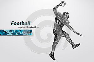 silhouette of a football player. Rugby. American footballer