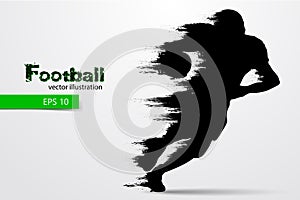 silhouette of a football player. Rugby. American footballer. Vector illustration