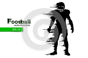 silhouette of a football player. Rugby. American footballer. Vector illustration