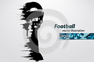 silhouette of a football player. Rugby. American footballer. Vector illustration