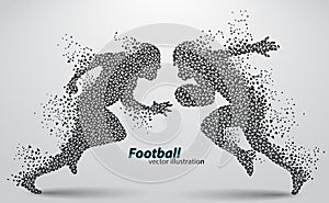 Silhouette of a football player from triangle. Rugby. American footballer