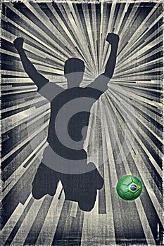 Silhouette of a footballer celebrating