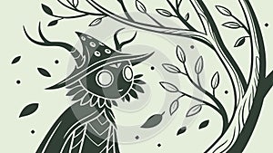 Silhouette Forest Creature Vector, vector design Generative AI