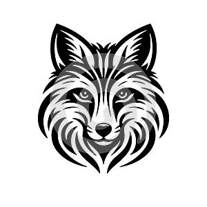 Silhouette of fox head, Vector illustration of wildlife fox