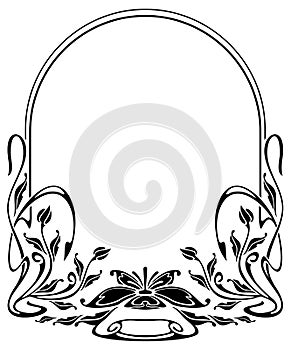 Silhouette frame in art nouveau style