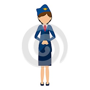 Silhouette front flight attendant in outfit