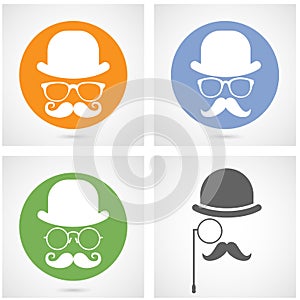 Silhouette of gentleman's face with moustaches - capitalist or hipster photo