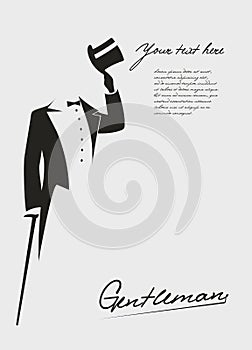 Silhouette of a gentleman in a tuxedo